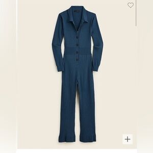🌌 J CREW NWT Work Remix Ribbed Cropped Pants Jumpsuit in Deep Midnight.